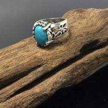 Load image into Gallery viewer, Turquoise 925 Sterling Silver Oval Gemstone Ring Jewellery
