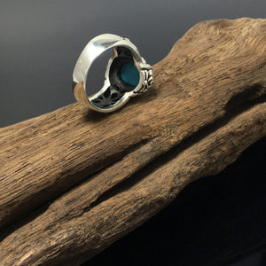 Turquoise 925 Sterling Silver Oval Gemstone Ring Jewellery