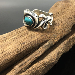 Genuine Stackable Boho Turquoise Sterling Silver Ring