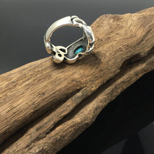 Load image into Gallery viewer, Genuine Stackable Boho Turquoise Sterling Silver Ring
