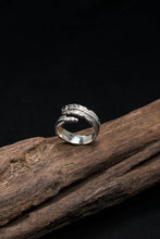 Load image into Gallery viewer, Takahashi Goro 925 Sterling Silver Onyx Feather Ring