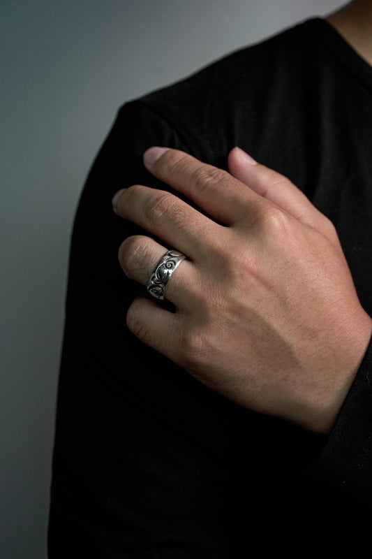 925 Sterling Silver Simple Antique Pattern Ring