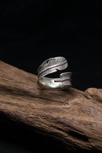 Load image into Gallery viewer, 925 Sterling Silver Feather Ring 
