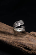 Load image into Gallery viewer, 925 Sterling Silver Feather Ring