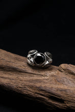 Load image into Gallery viewer, Double Snake Black Onyx 925 Sterling Silver Retro Ring
