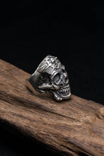Load image into Gallery viewer, Retro Gothic Skull Silver Ring