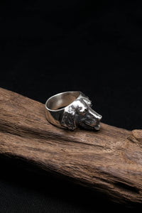 Classic Dog Antique Retro 925 Sterling Silver Ring