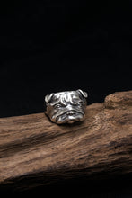 Load image into Gallery viewer, Pit Bull Dog Pug Head Animal Face Ring Retro 925 Sterling Silver