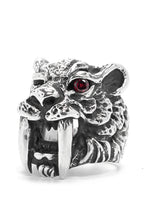 Load image into Gallery viewer, Vintage Domineering Red Eye Toothed Tiger Rings