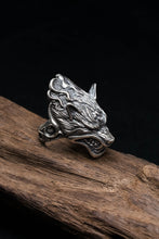 Load image into Gallery viewer, 925 Sterling Silver Retro Wolf Head Ring
