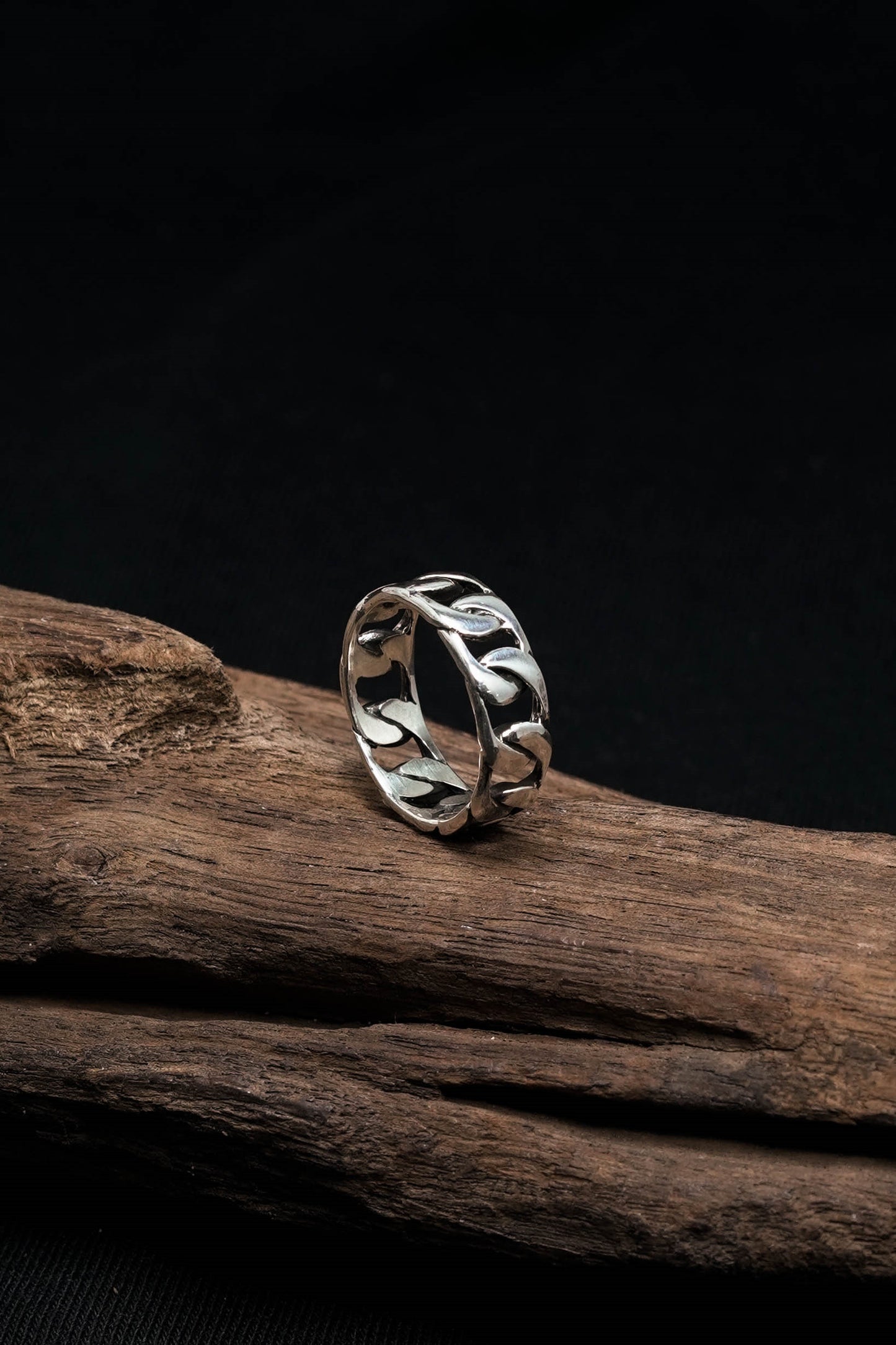 Retro 925 Sterling Silver Chain Ring