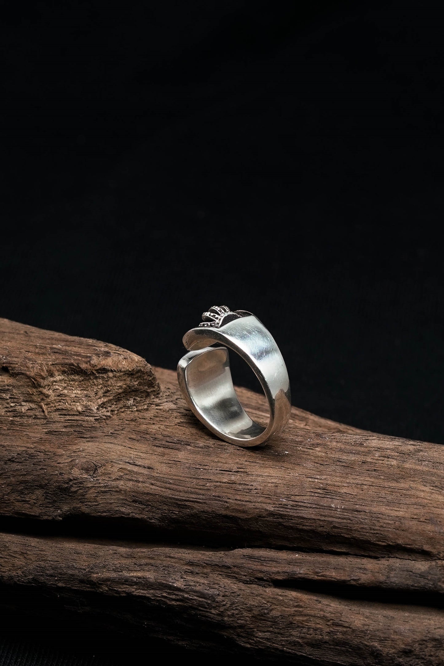 Retro 925 Silver Crown Open Ring