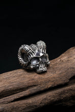 Load image into Gallery viewer, Retro Sheep Head Skull Silver Rings