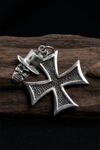 Load image into Gallery viewer, Vintage Cross Skull 925 Sterling Silver Pendant