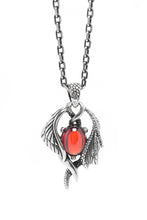 Load image into Gallery viewer, Retro Domineering Dragon Wings Red Zircon Pendant