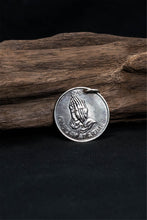 Load image into Gallery viewer, Retro 925 Sterling Silver Round Prayer Hand Pendant
