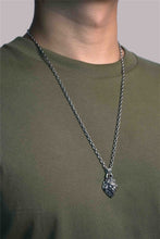 Load image into Gallery viewer, Antique Silver Lion Head Pendant