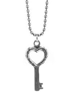 Load image into Gallery viewer, Antique 925 Silver Heart Key Pendant