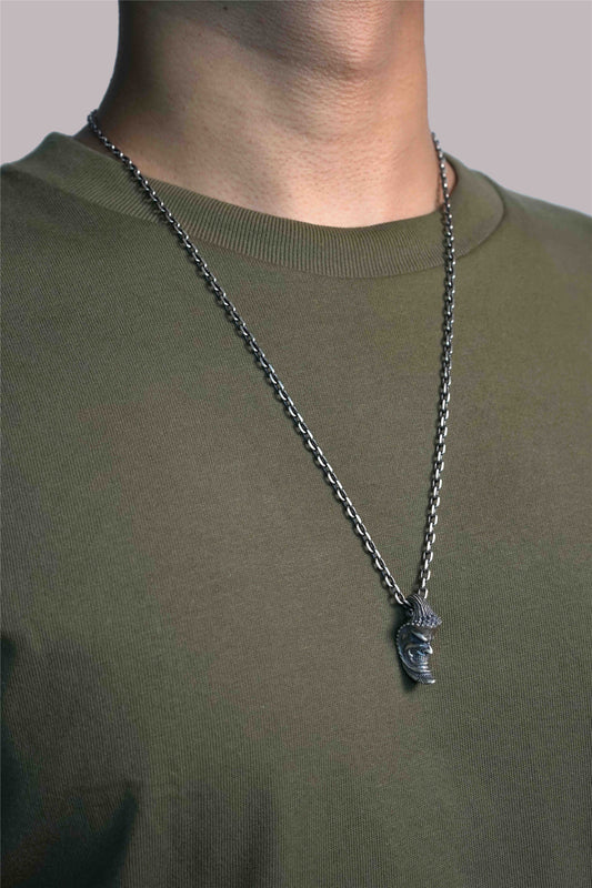 Retro 925 Sterling Silver Moon Fashion Pendant