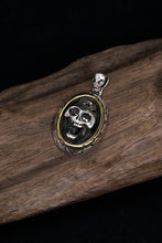 Load image into Gallery viewer, Retro Skull 925 Sterling Silver Oval Pendant
