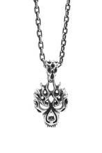 Load image into Gallery viewer, Retro Fire Skull 925 Sterling Silver Pendant