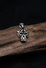 Load image into Gallery viewer, Retro Fire Skull 925 Sterling Silver Pendant