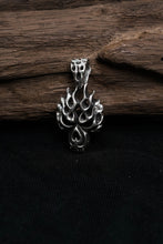Load image into Gallery viewer, Retro Fire Skull 925 Sterling Silver Pendant