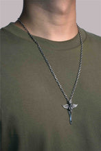 Load image into Gallery viewer, Retro Silver Cross Wings Pendant