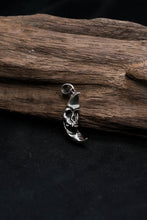 Load image into Gallery viewer, Retro Skull 925 Sterling Silver Moon Pendant
