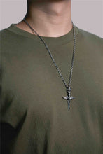 Load image into Gallery viewer, Retro Sterling Silver Cross Skull Pendant