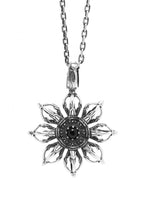 Load image into Gallery viewer, Retro Silver Stone Flower Pendant