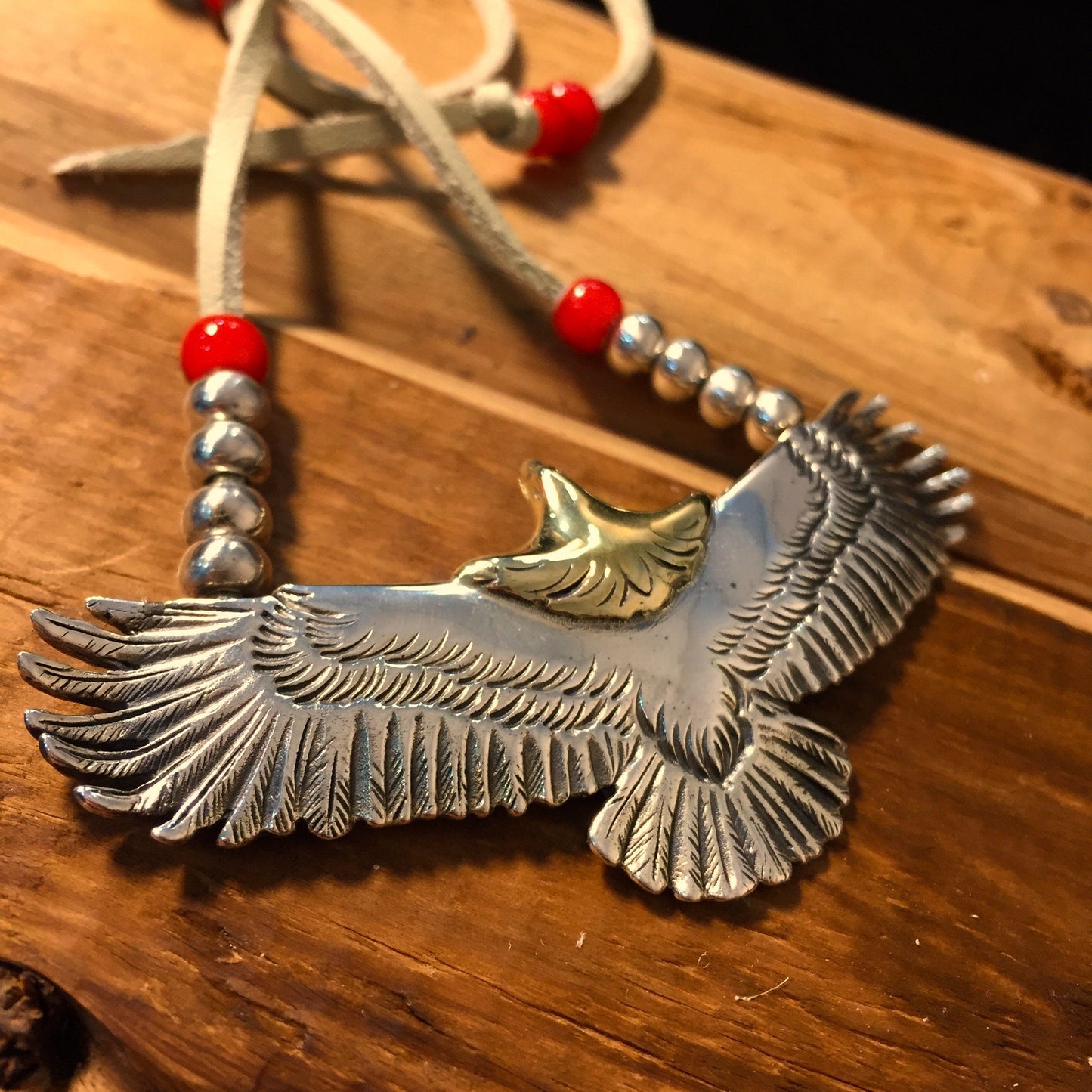 Japan Takahashi Goro Silver Eagle Leather Necklace Eagle 30x70mm Retro Sterling 925 Silver Hip Hop style Necklace Fashion Pendent 44mm