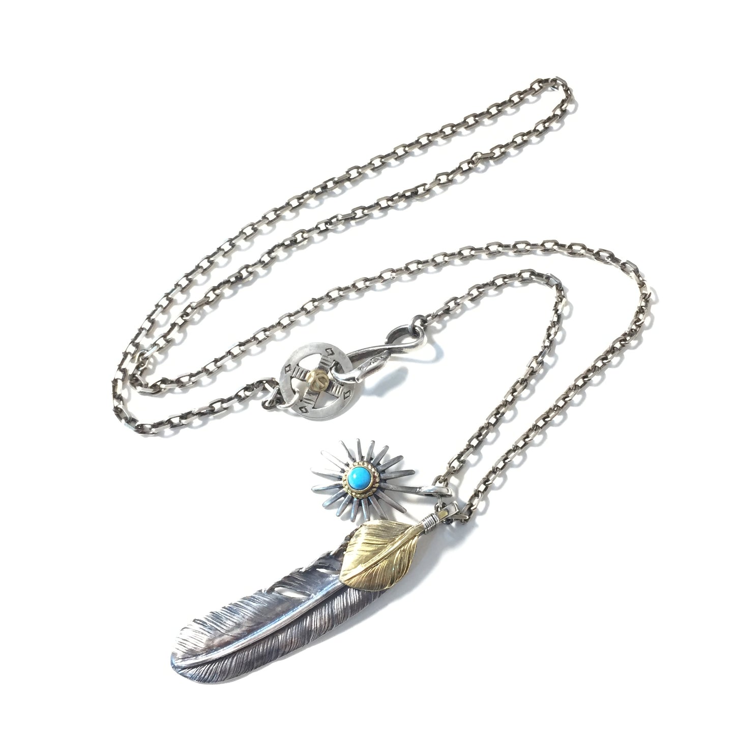 Retro Silver Takahashi Goro Feather Necklace Set