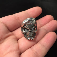 Load image into Gallery viewer, Navy Pirate Captain Retro Sterling Silver Skull Ring