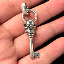 Load image into Gallery viewer, Antique Skull Key 925 Silver Pendant