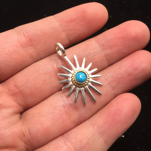 925 Sterling Silver Takahashi Goro Sunflower Pendant
