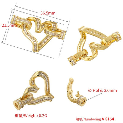 1 Pcs Hooks Accesories Supplies Brass Cubic Zirconia Connectors