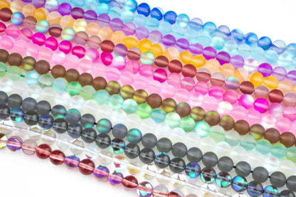 Mystic Aura Quartz Beads, Aurora Borealis Crystal 6-12mm