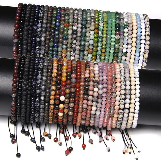 Beads Bracelet Adjustable Rope String Braided Bracelets 4mm 6mm 8mm