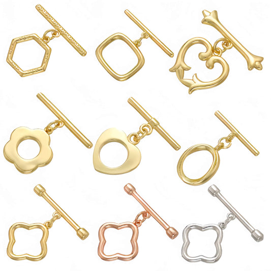 1PCS Oval/heart Brass Cubic Zirconia Clasps Hooks