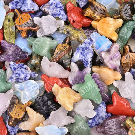 Wolf Head Statue Hand Carved Animal Figurine