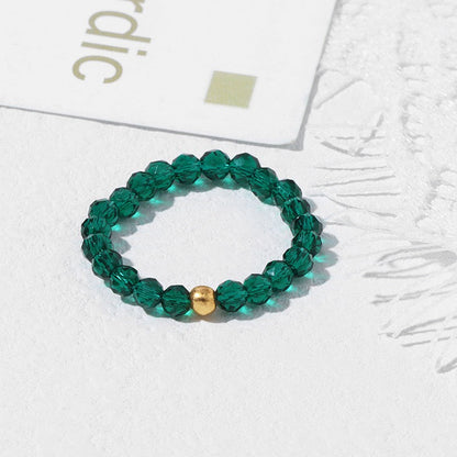 3mm Multi Round Faceted Bead Ring Elastic Rings Stackable