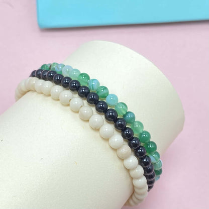 Tripe Strand Green Agate to Improve Body and Health Crystal  Bracelet
