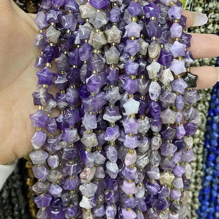 Star Shape Amethyst Beads