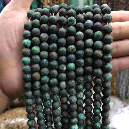 Round Matte Beads Crystal/Quartz/Jasper/Agate 4mm 6mm 8mm 10mm