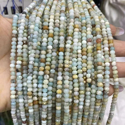 Faceted Rondelle Amazonite Beads
