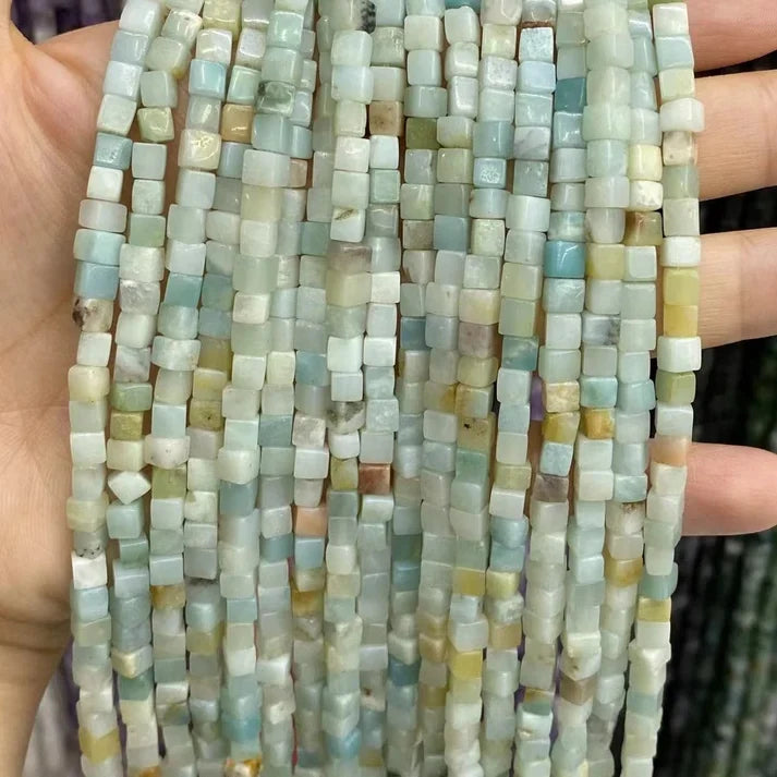 Cube Shape Amazonite Beads