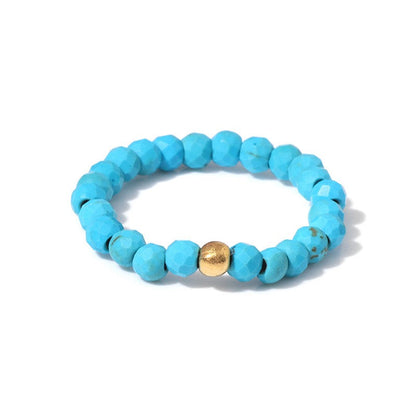 3mm Multi Round Faceted Bead Ring Elastic Rings Stackable