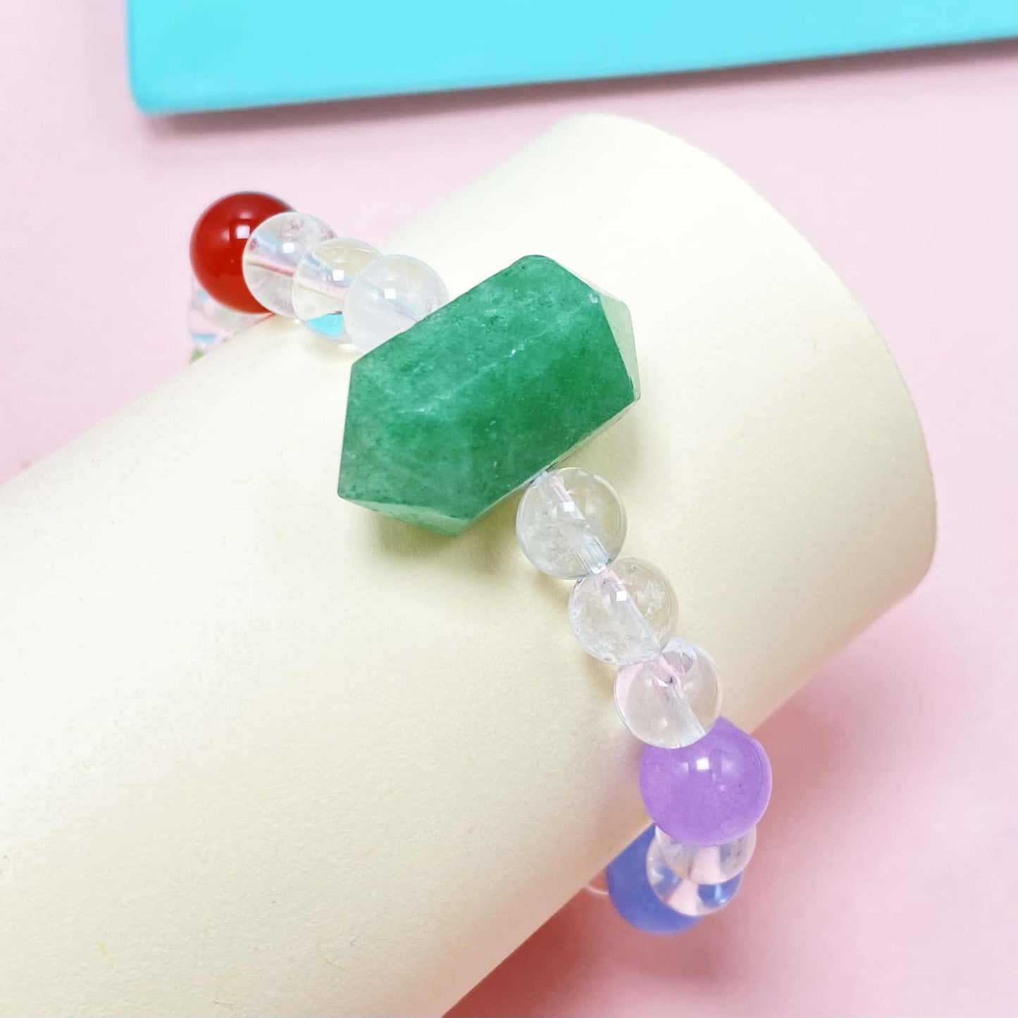 Green Strawberry Seven Chakra Crystal Bracelet