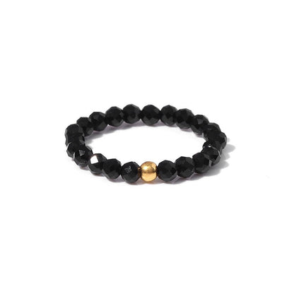 3mm Multi Round Faceted Bead Ring Elastic Rings Stackable